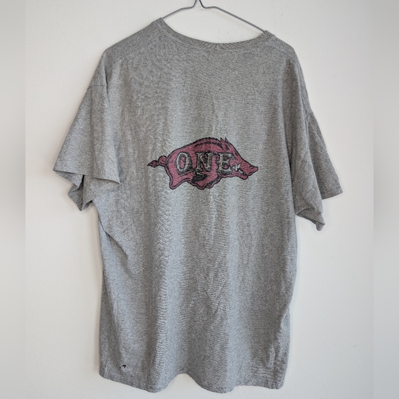 MGD Razorbacks Skilton‎ Men's Extra Large Gray Graphic Cotton Short Sleeve Tee - Picture 1 of 4